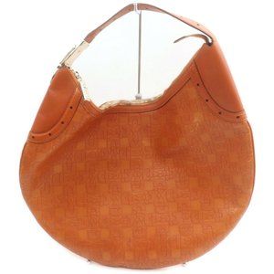 Auth Gucci Hand Bag Leather Brown #15760G12